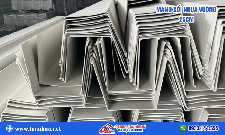 Máng xối nhựa vuông 25