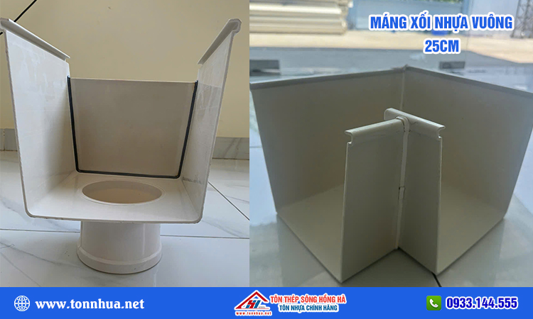 Máng xối nhựa vuông 25