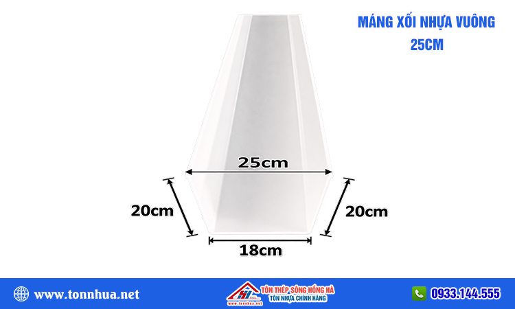 Máng xối nhựa vuông 25