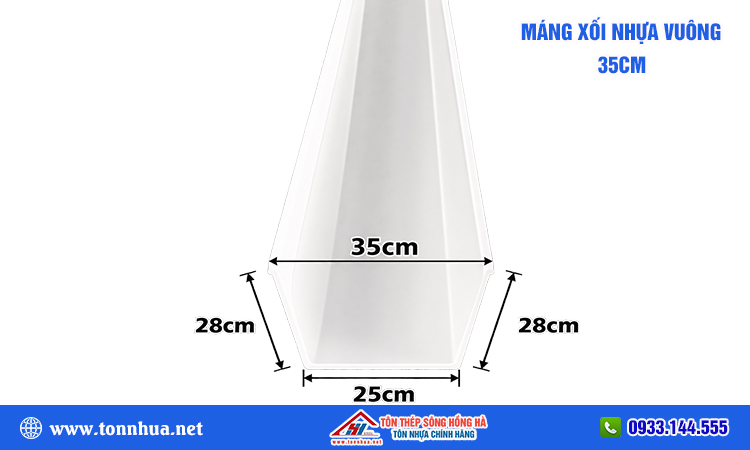 Máng xối nhựa vuông 35