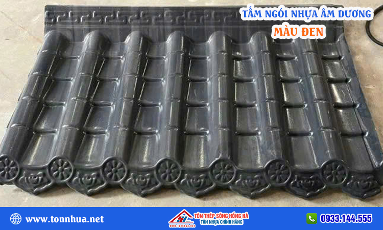 Tấm ngói nhựa âm dương màu đen