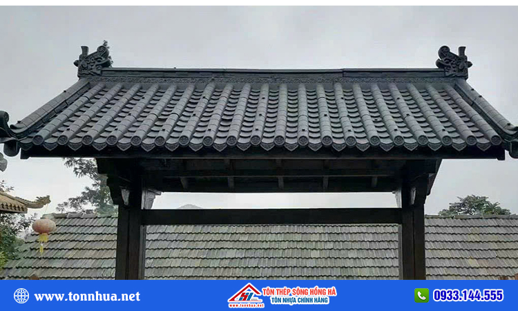Tấm ngói nhựa âm dương màu đen