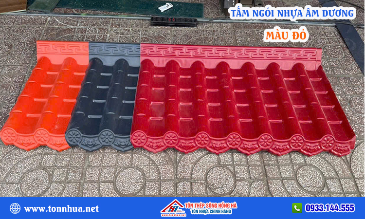 Tấm ngói nhựa âm dương màu đỏ