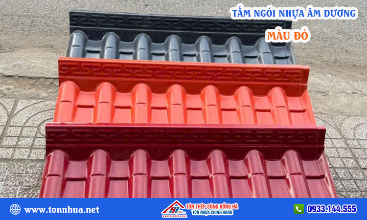 Tấm ngói nhựa âm dương màu đỏ