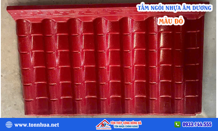 Tấm ngói nhựa âm dương màu đỏ