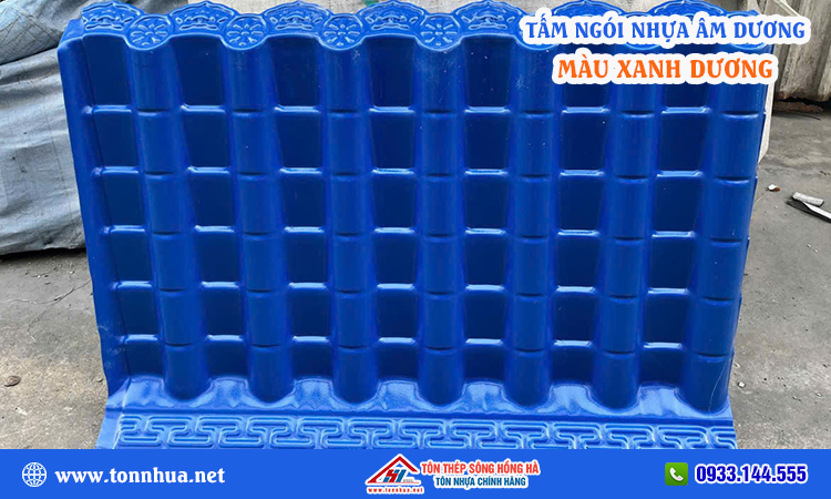 Tấm ngói nhựa âm dương màu xanh dương