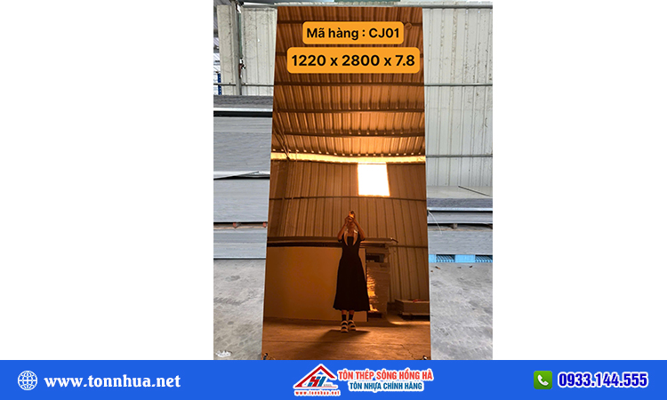 Tấm ốp tường than tre tráng gương CJ01