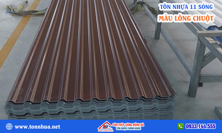 Tôn nhựa 11 sóng màu lông chuột
