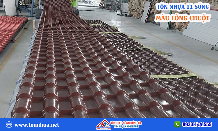 Tôn nhựa 11 sóng màu lông chuột