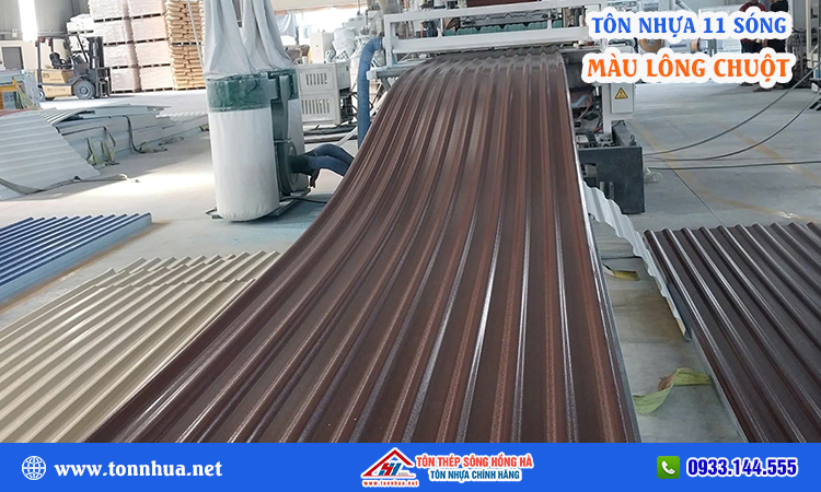 Tôn nhựa 11 sóng màu lông chuột