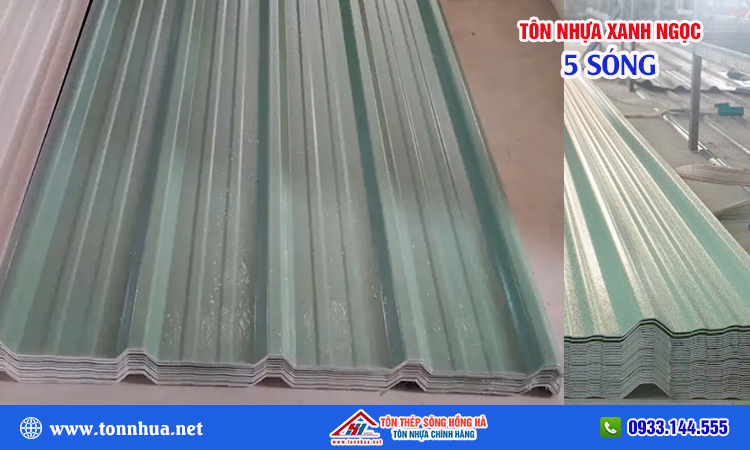 Tôn nhựa 5 sóng xanh ngọc