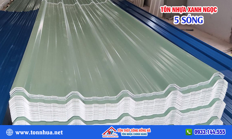 Tôn nhựa 5 sóng xanh ngọc