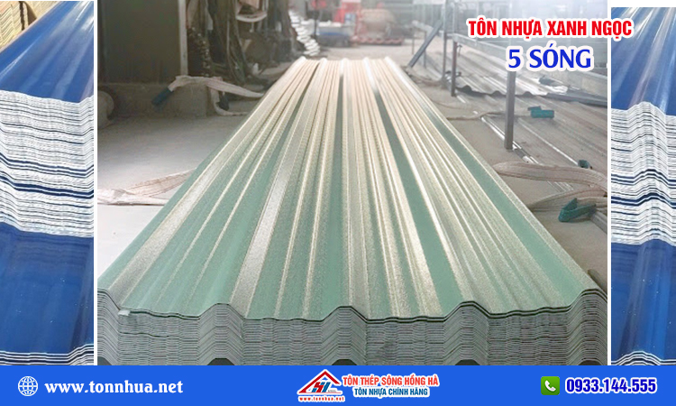 Tôn nhựa 5 sóng xanh ngọc
