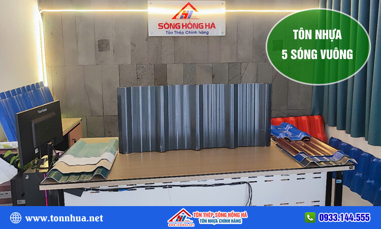 Tôn nhựa 5 sóng vuông 