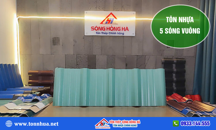 Tôn nhựa 5 sóng vuông 