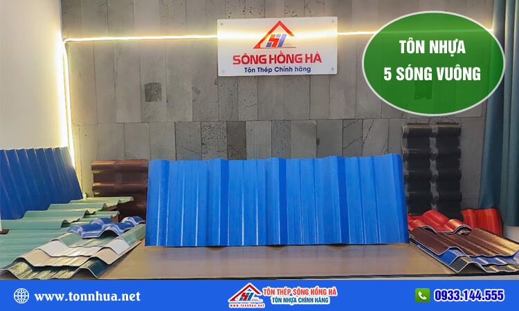 Tôn nhựa 5 sóng vuông 