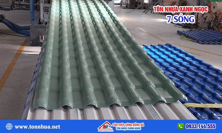 Tôn nhựa 7 sóng màu xanh ngọc