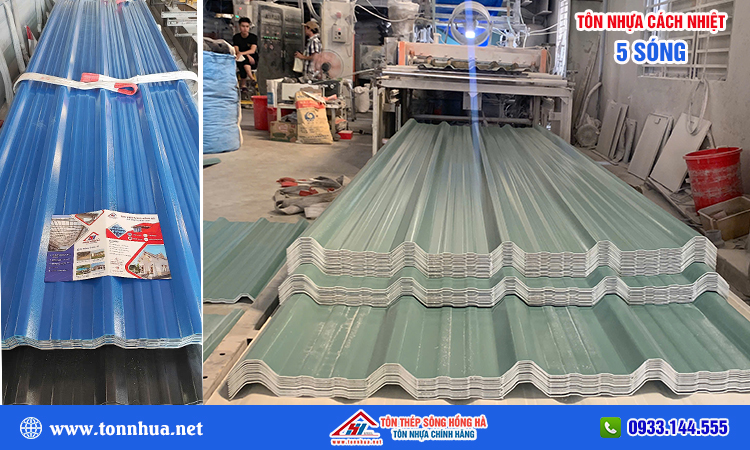 Tôn nhựa cách nhiệt 5 sóng