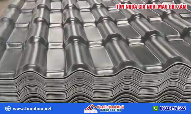 Tôn nhựa giả ngói màu ghi xám