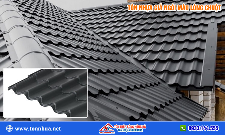 Tôn nhựa giả ngói màu lông chuột 