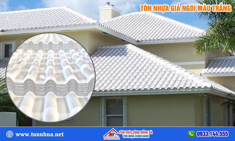 Tôn nhựa giả ngói màu trắng 