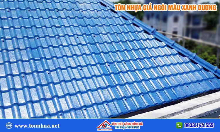 Tôn nhựa giả ngói màu xanh dương 