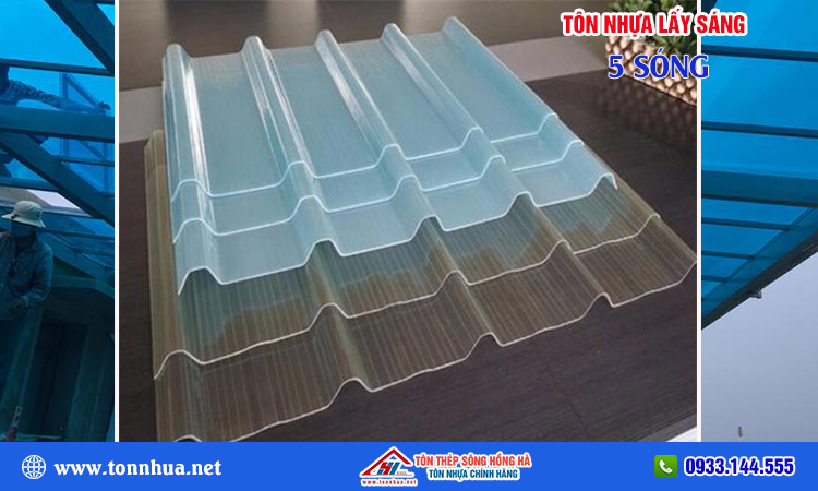 Tôn nhựa lấy sáng 5 sóng