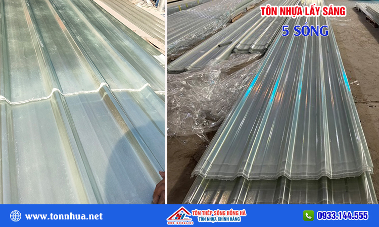 Tôn nhựa lấy sáng 5 sóng