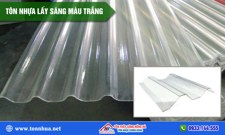 Tôn nhựa lấy sáng màu trắng