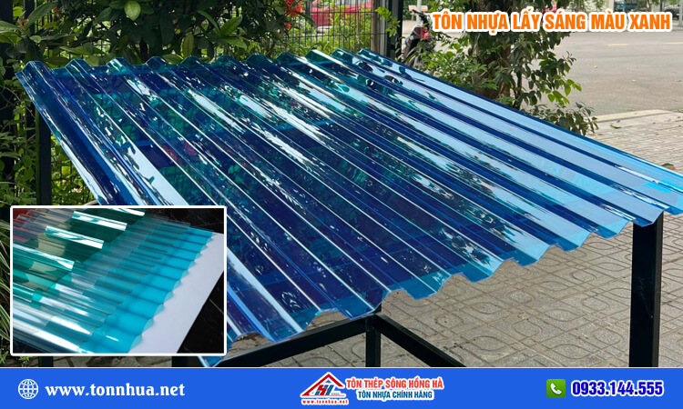 Tôn nhựa lấy sáng màu xanh 